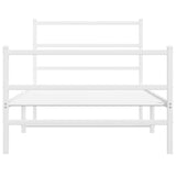 Metal Bed Frame without Mattress with Footboard White 100x200cm 355427