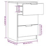 Bedside Cabinets 2 pcs Old Wood 40x36x65 cm Engineered Wood 856933