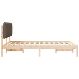 Bed Frame with Upholstered Headboard Taupe 140 x 200 cm 877837