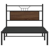 Bed Frame without Mattress Brown Oak 107x203 cm Engineered Wood 4106837