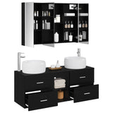 Bathroom Furniture Set 4 pcs Black Oak 3407024