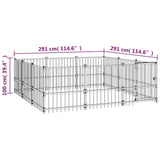 Outdoor Dog Kennel Steel 8.47 m 3124616