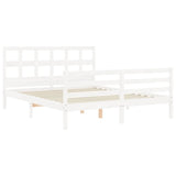 Bed Frame without Mattress White 160x200 cm Solid Wood 3194842