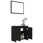 ZNTS 3 Piece Bathroom Furniture Set Black Engineered Wood 3056935