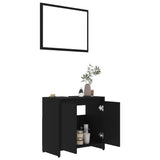 ZNTS 3 Piece Bathroom Furniture Set Black Engineered Wood 3056935