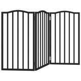 Dog Gate Foldable 3 Panels Black 150 cm Poplar Wood 352222