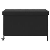 Garden Storage Box with Wheels Black 110x55x73 cm Poly Rattan 4103826