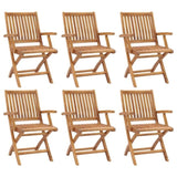 Garden Chair Set of 6 Natural Teak 3072721