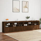 Sideboard with LED Lights Brown Oak 283x37x67 cm 3209022