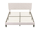 4ft6 Double Upholstered Velvet Bed Frame, with Adjustable Button-Tufted & Riveted Headboard, Velvet N652P179786W