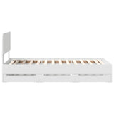 Bed Frame with Drawer White 90 x 190 cm Engineered Wood 3412227