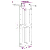 Sliding Door with Hardware Set 80x210 cm Solid Wood Pine 3332737