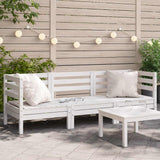 Garden Sofa White Solid pine wood 3-seater Modular Garden Sofa 838027