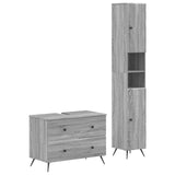 2 Piece Bathroom Cabinet Set BREDA Grey Sonoma Engineered Wood 3417564
