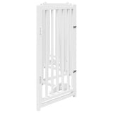 Dog Gate with Door Foldable 6 Panels White 300 cm Solid Wood Fir 352279