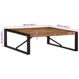 Coffee Table Multicolour 100x100x35 cm Solid Wood Reclaimed 4016668