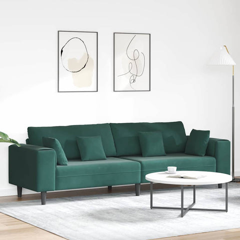 Velvet Sofa with Cushion Dark Green 208 cm Velvet 3335155