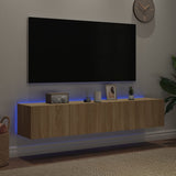 TV Wall Cabinets with LED Lights 2 pcs Sonoma Oak 80x35x31 cm 837286