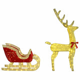 Reindeer Pull Sleigh Warm white 151 x 28 x 128.5 cm Fabric 42019082
