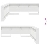 Storage Headboard with Shelf White 200 cm Engineered Wood 3335469