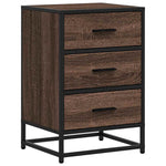 ZNTS Bedside Cabinet Brown Oak 40x34.5x60 cm Engineered Wood and Metal 848723