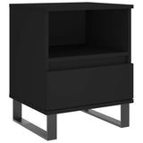 ZNTS Bedside Cabinet Black 40x35x50 cm Engineered Wood 830638