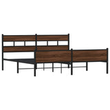 Metal Bed Frame without Mattress Brown Oak 200x200 cm 3308520