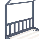 Kids Bed Frame Grey Solid Pine Wood 90x200 cm 283372