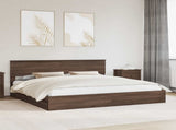 Storage Bed with Drawer Brown Oak 200 x 200 cm Engineered Wood 3410769