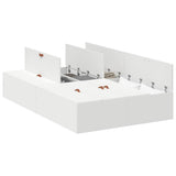 Storage Bed Frame White 120 x 200 cm Engineered Wood 3335365