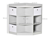 Kids Bookcase, 3 Tier Toy Organiser Storage Unit BookShelf with 3 Non-woven Fabric Drawers, Anti-tip T3398P379057