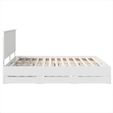 Bed Frame with Drawer White 200 x 200 cm Engineer Wood 3409426