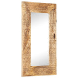 Hand-Carved Mirror 80x50x2.5 cm Solid Mango Wood 321648