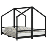 Kids Bed Frame Black 2x cm Solid Wood Pine 3200588