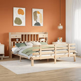 ZNTS Bookcase Bed without Mattress 180x200 cm Super King Solid Wood Pine 3322802