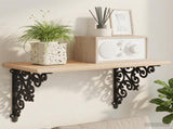 Wall Shelf Brackets 12 pcs Black 14 x 14 x 3.5 cm Steel 42038818