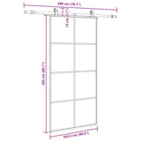 Sliding Door with Hardware Set Black 102.5x205 cm ESG Glass 3375866