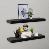 Floating Wall Shelves 2 pcs Black 60x20x3.8 cm 288201