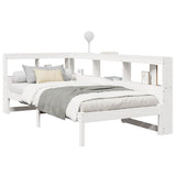 Bookcase Bed without Mattress White 100x200 cm Solid Wood Pine 3324324