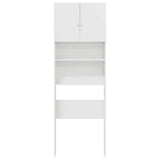 ZNTS Washing Machine Cabinet High Gloss White 64x24x190 cm Engineered Wood 861117