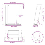 Coffee Table Legs U-Shaped 2 pcs Black 30x cm Steel 4012736