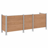 Garbage Bin Fence Brown 315 x 85 x 115 cm Aluminium and WPC 3429268
