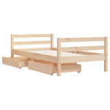 Kids Bed Frame with Drawers 80x160 cm Solid Wood Pine 834444