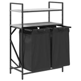 Laundry Basket 2 Compartments with Shelves Grey Sonoma 859088