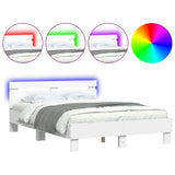 Bed Frame White Engineered wood, Plywood Double Bed Frame 3207567