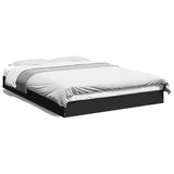 Bed Frame without Mattress Black 140x200 cm Engineered Wood 842022