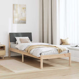 Bed frame Brown and dark grey 80 x 200 cm Solid pine wood 878570