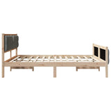 Bed Frame with Headboard Dark Grey 180 x 200 cm Solid Pine Wood 3394274