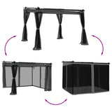 Gazebo with Mesh Walls Anthracite 3x3 m Steel 4003909