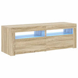TV Cabinet with LED Lights Sonoma Oak 120x35x40 cm 804358
